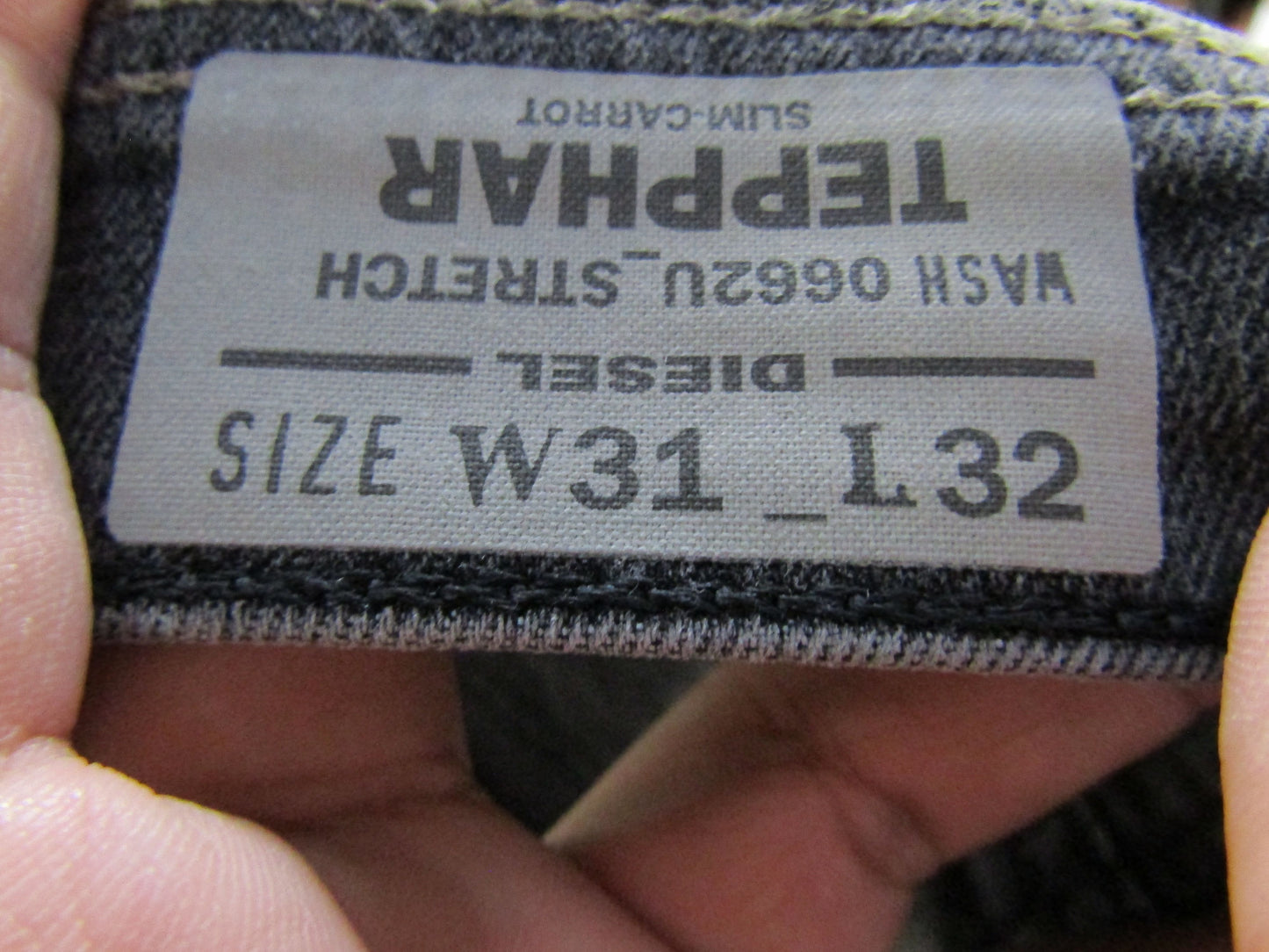 Diesel Tepphar Slim Carrot Men's Gray Slim Fit Jeans Size 31 x 32