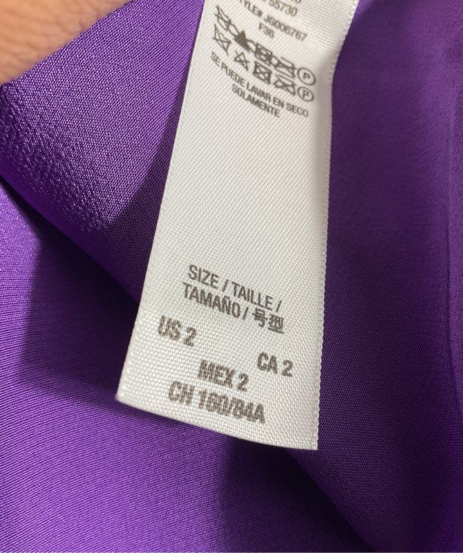 NEW Juicy Couture Sloane Blouse Women's Size 2 Long Sleeve Pockets Purple