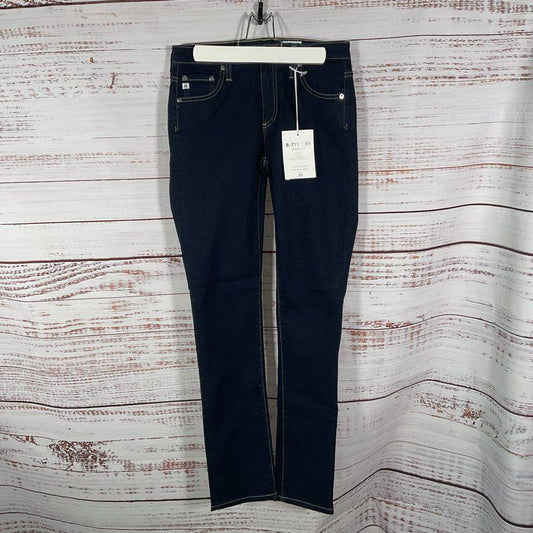 NWT Adriano Goldschmied B-Type 3 Straight Dark Wash Contrast Stitch Jeans 26x30
