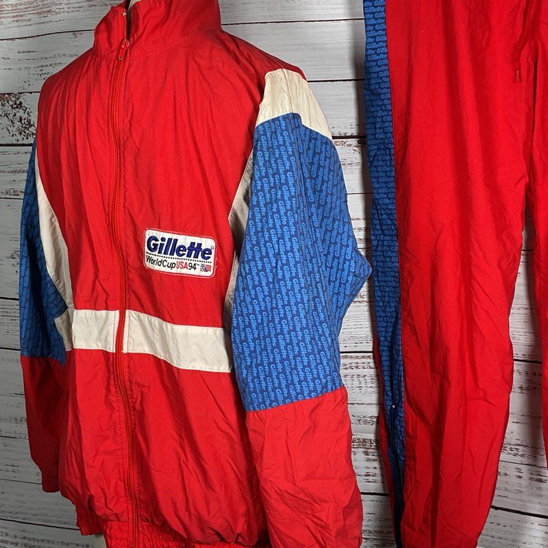 VTG. GILLETTE 1994 USA World Cup USA Men's Tracksuit- SZ L