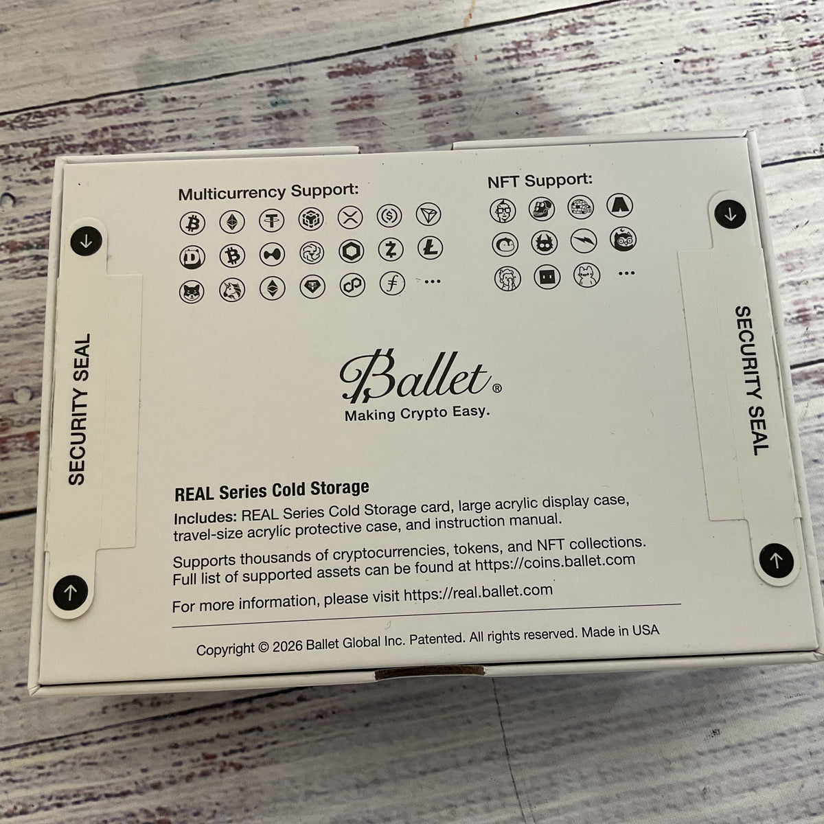 NEW SEALED BALLET 24K Gold-Plated Cryptocurrency Cold Storage Card