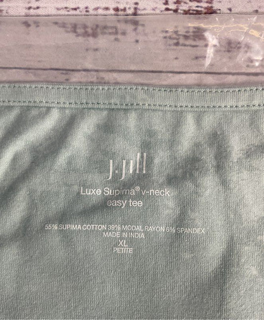 NWT Women's J Jill Luxe Supima V-Neck Easy Tee Seaglass Size XLP