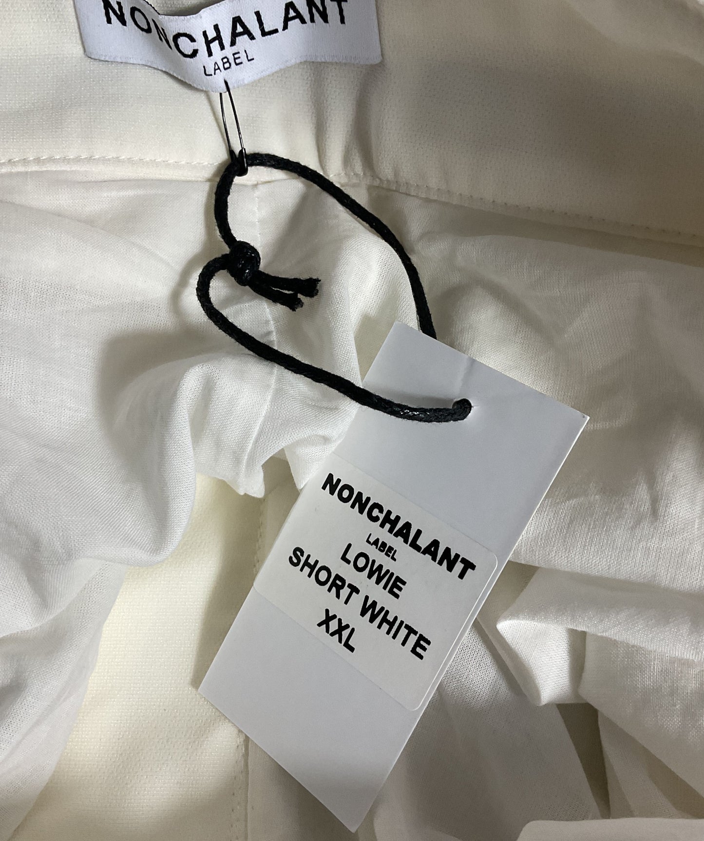 Nonchalant Label Lowie Double-Zip Shorts White XXL