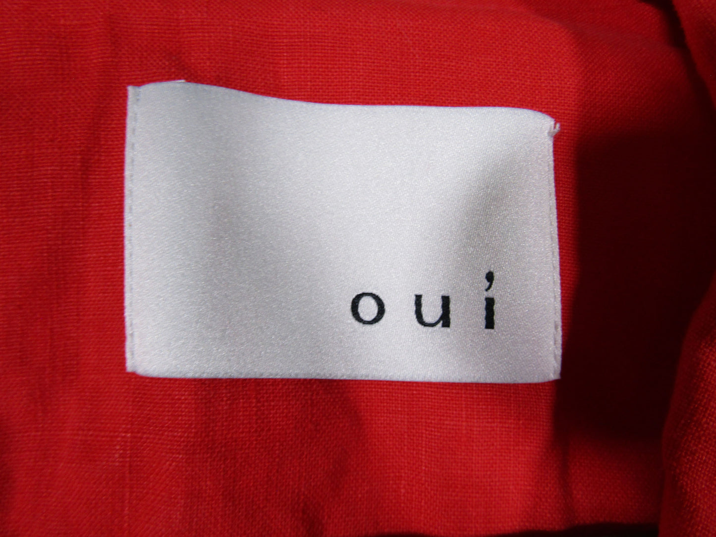 Oui Women's Red Linen Blazer Jacket Size 6