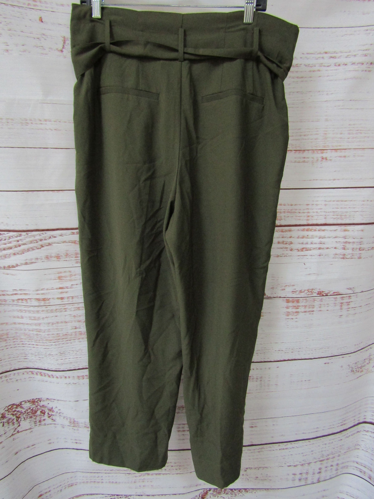 Madewell Women's Green Drapey Paperbag Pants Size 12 L0375
