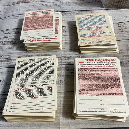 Lot Of 200+ Vtg. 70s 90s Topps Baseball Sweepstakes Cards