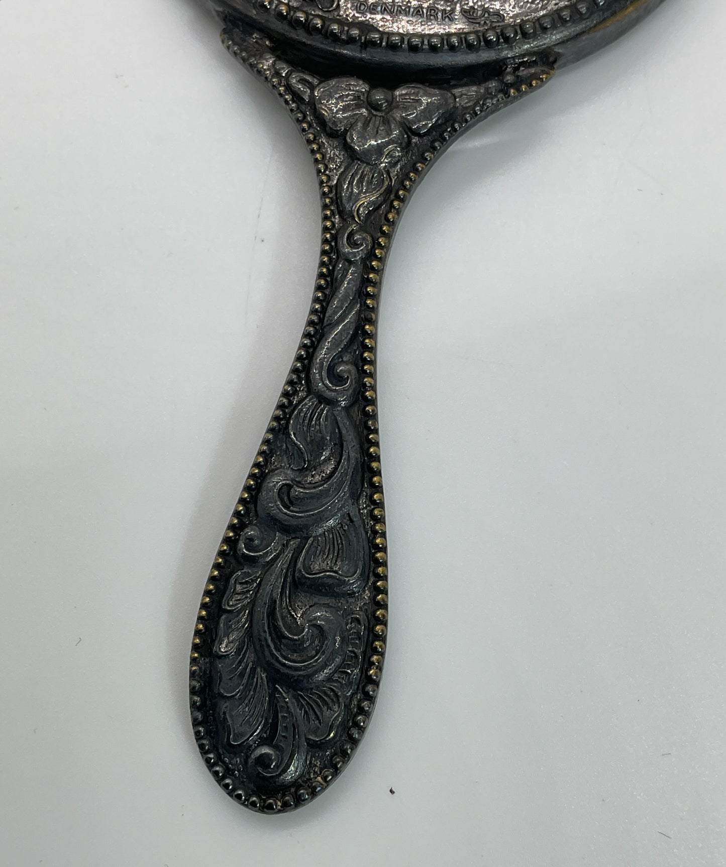 VTG./ANTIQUE Denmark Sterling Silver Repousse 4.75" Vanity Mirror- 49.72g