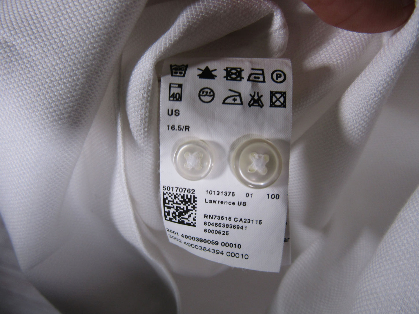 Hugo Boss Lawrence Men's White Long Sleeve French Cuff Shirt Size 16.5