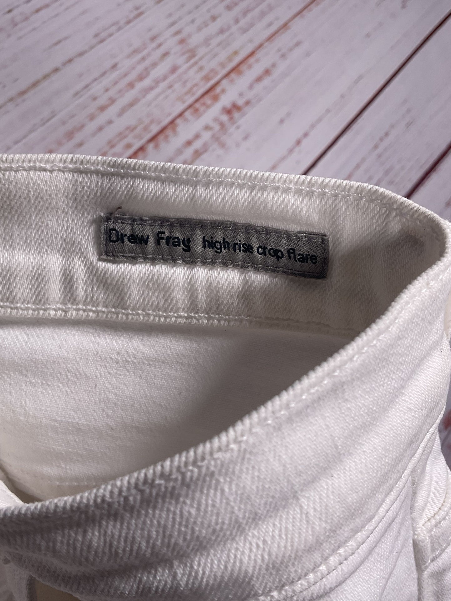 Citizen of Humanity White Drew Fray High Rise Crop Flare Jeans - Size 28