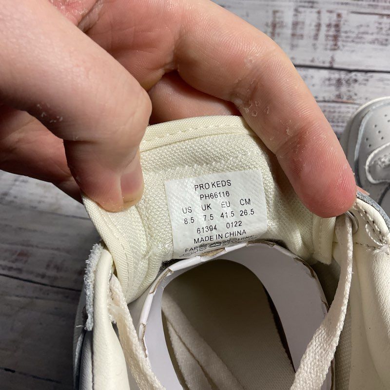 PRO-Keds Skyhawk White/Red/Blue Leather Sneaker Casual Shoe Men's Size 8.5