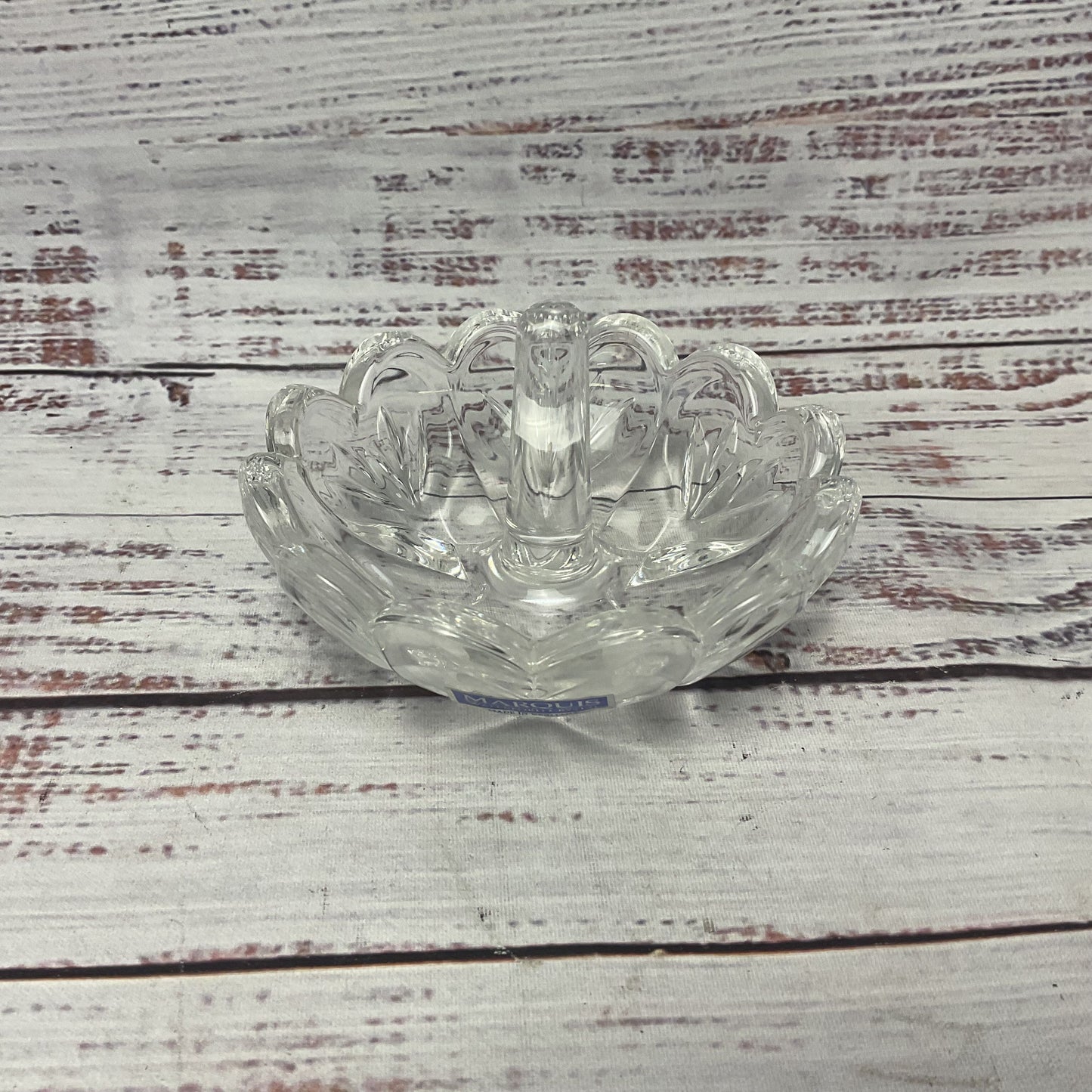 Marquis By Waterford Crystal Glass Ring Holder Dish Bowl 4"x4"x2.5"