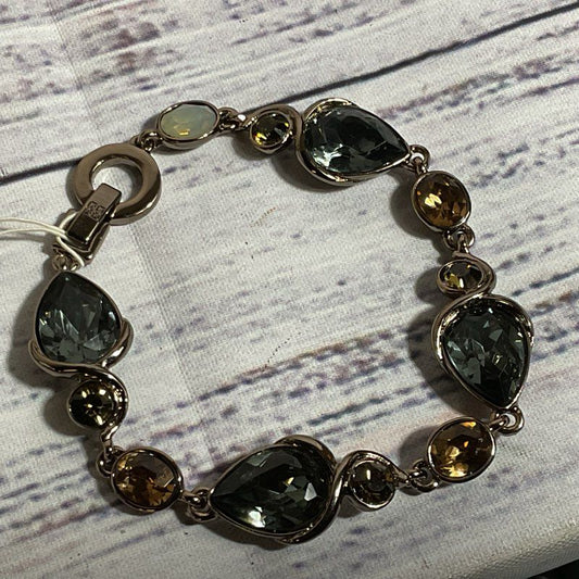 NWT GIVENCHY Smokey Quartz Opal Linked 7" Bracelet