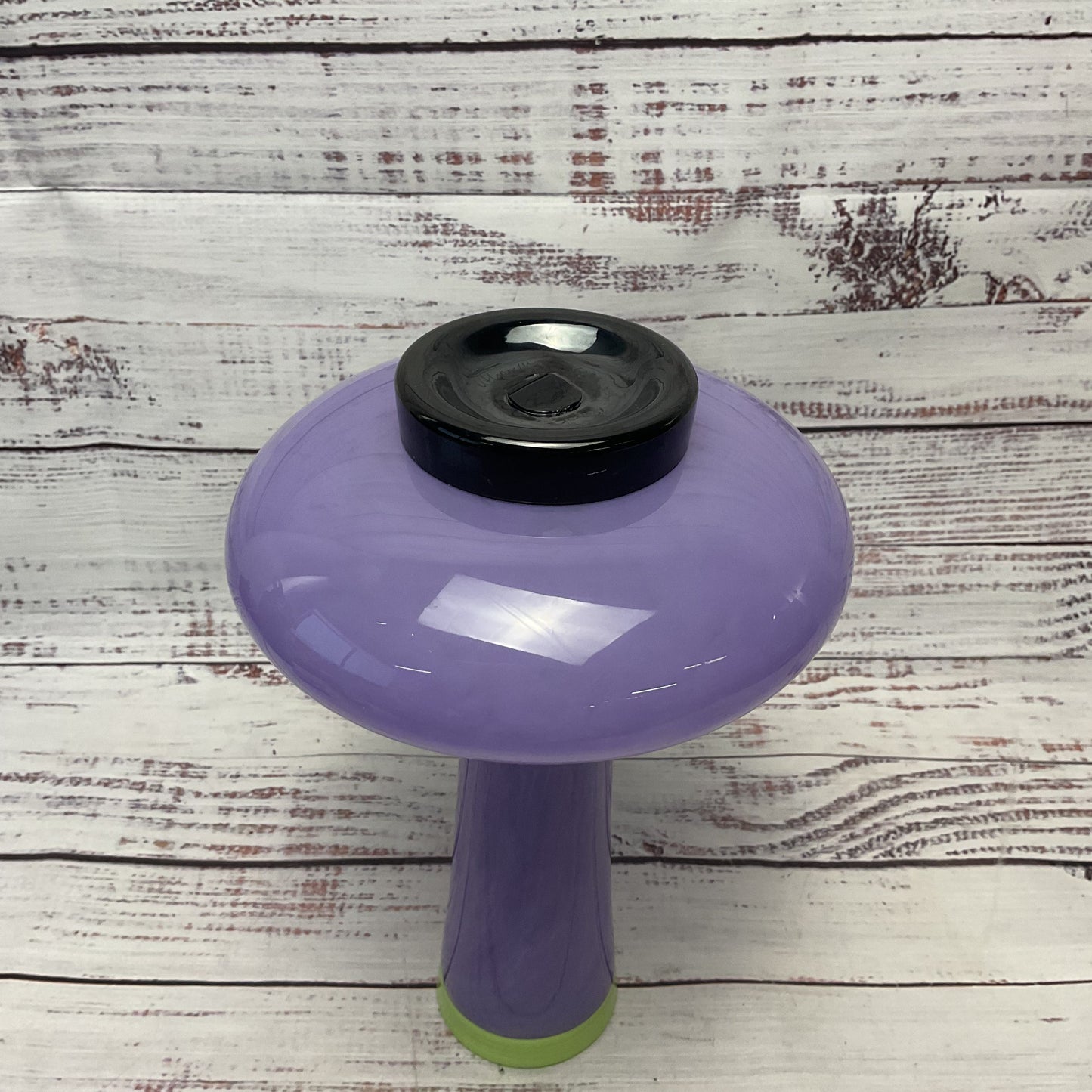 Athei*? Lavender Purple Green Top Black Base Signed Vase 1999 9.5