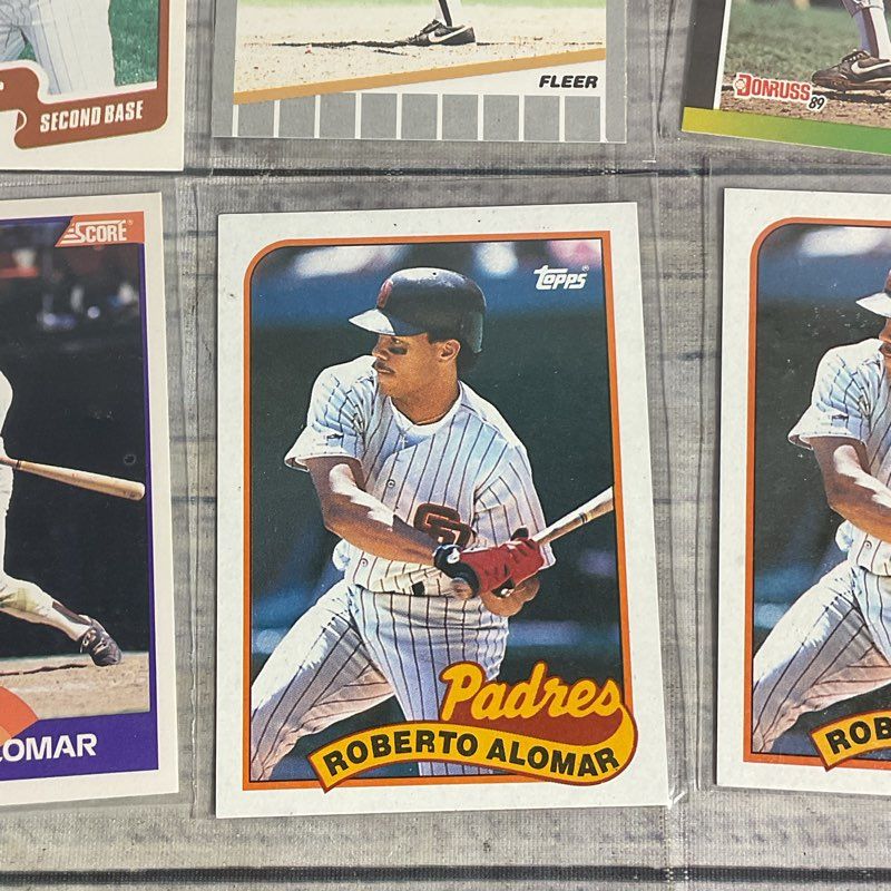 Lot Of 6 VTG. Roberto Alomar Ungraded Padres Baseball Cards Fleer Donruss Topps