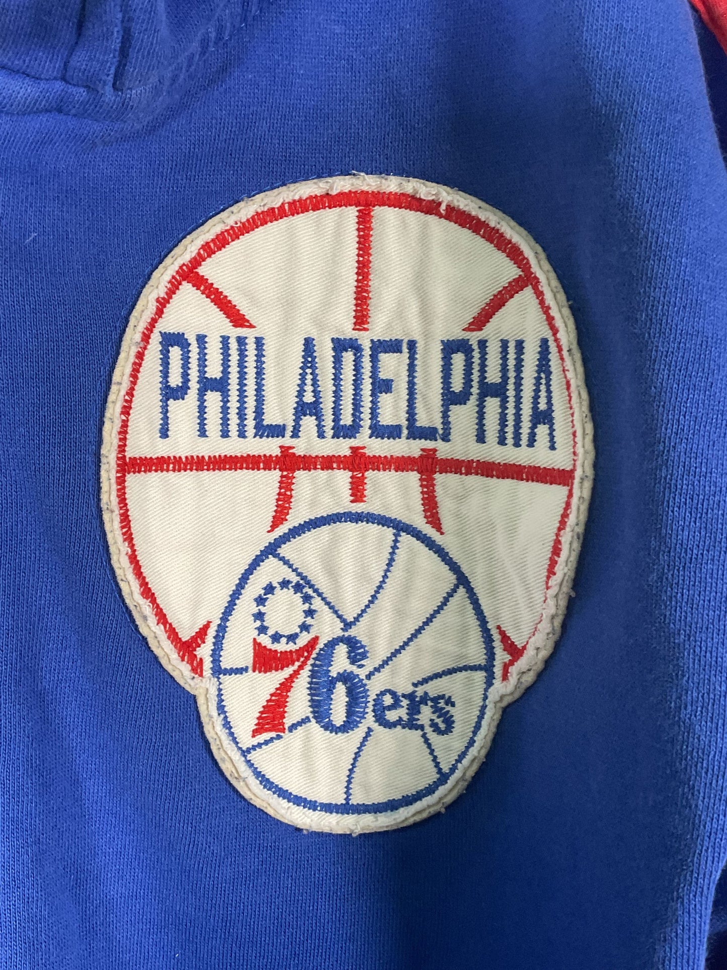 Adidas Blue Vintage Philadelphia 76ers Zip Up Hoodie - Size M