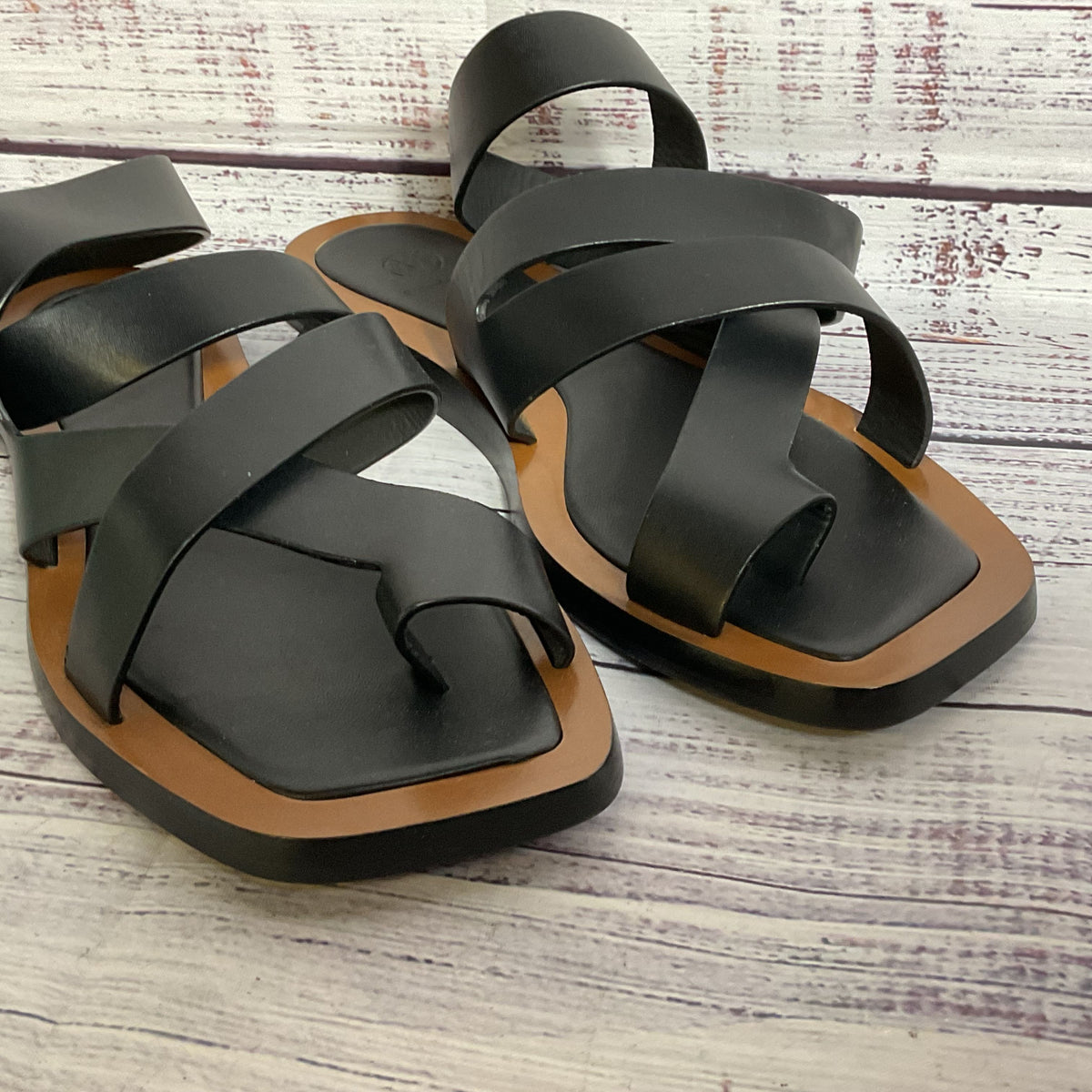 MASSIMO DUTTI Limited Edition Women's Black Strappy Sandals- SZ 8