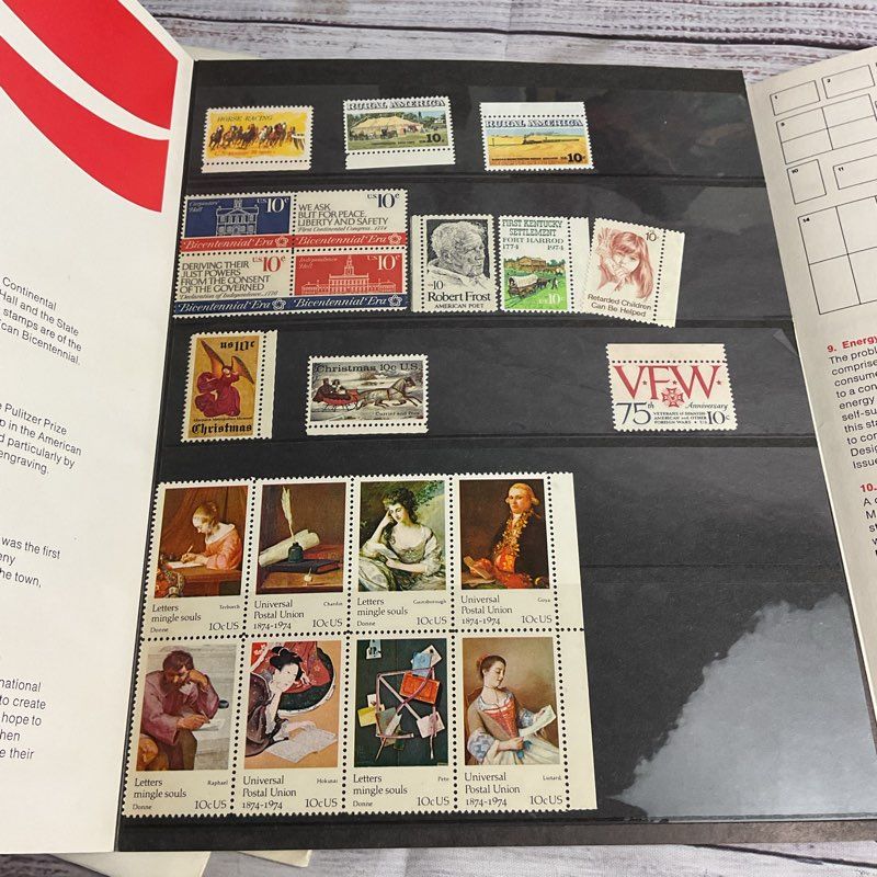 Lot Of 6 Vintage Us Mint Commemorative Stamp Sets (1974 78, 1983)