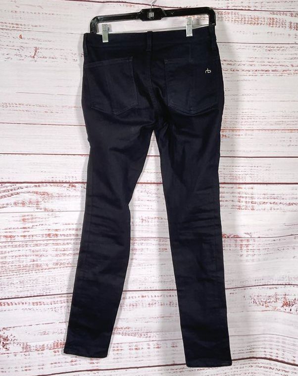 Rag & Bone The Bengal Embroidered Skinny Jeans Dark Blue 28