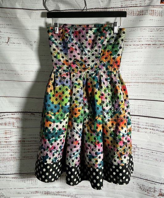 Women's Corey lynn Calter Polka Dot Multi Color Strapless Dress Size 0