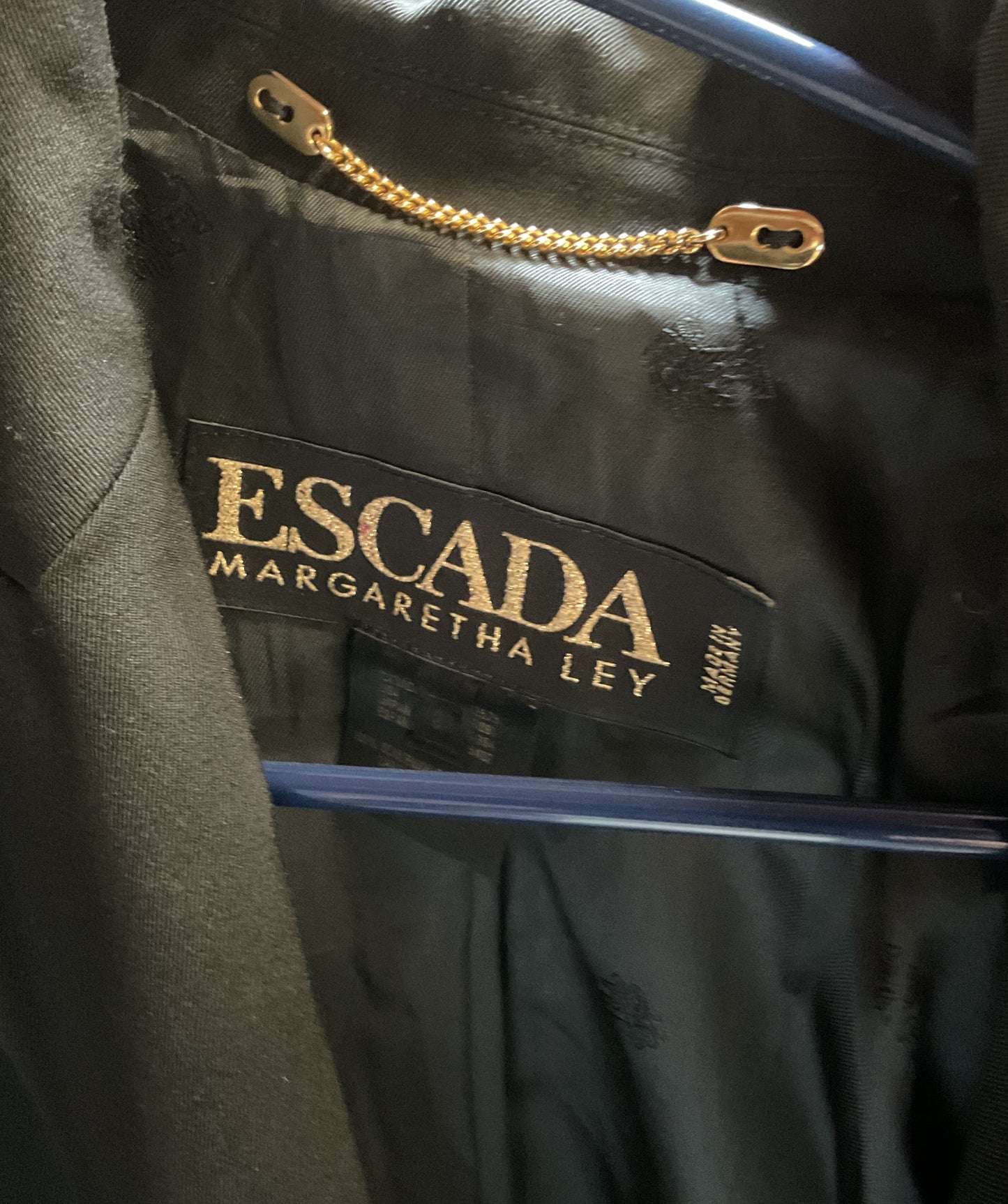 Escada Margaretha Ley Vintage Wool Blazer Black 36