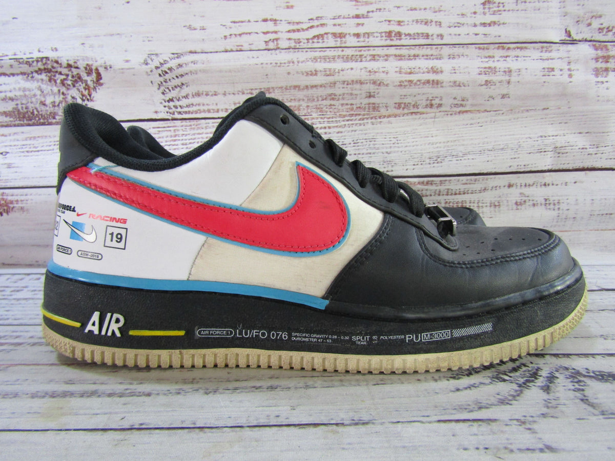Nike Air Force 1 Low '07 QS Motorsport Men's Black Sneakers Size 7 AH8462-004