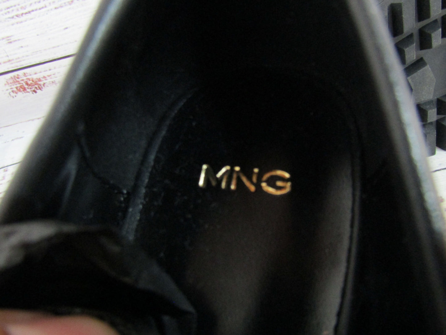 Mango Women's Black Leather Horsebit Loafers Size 8