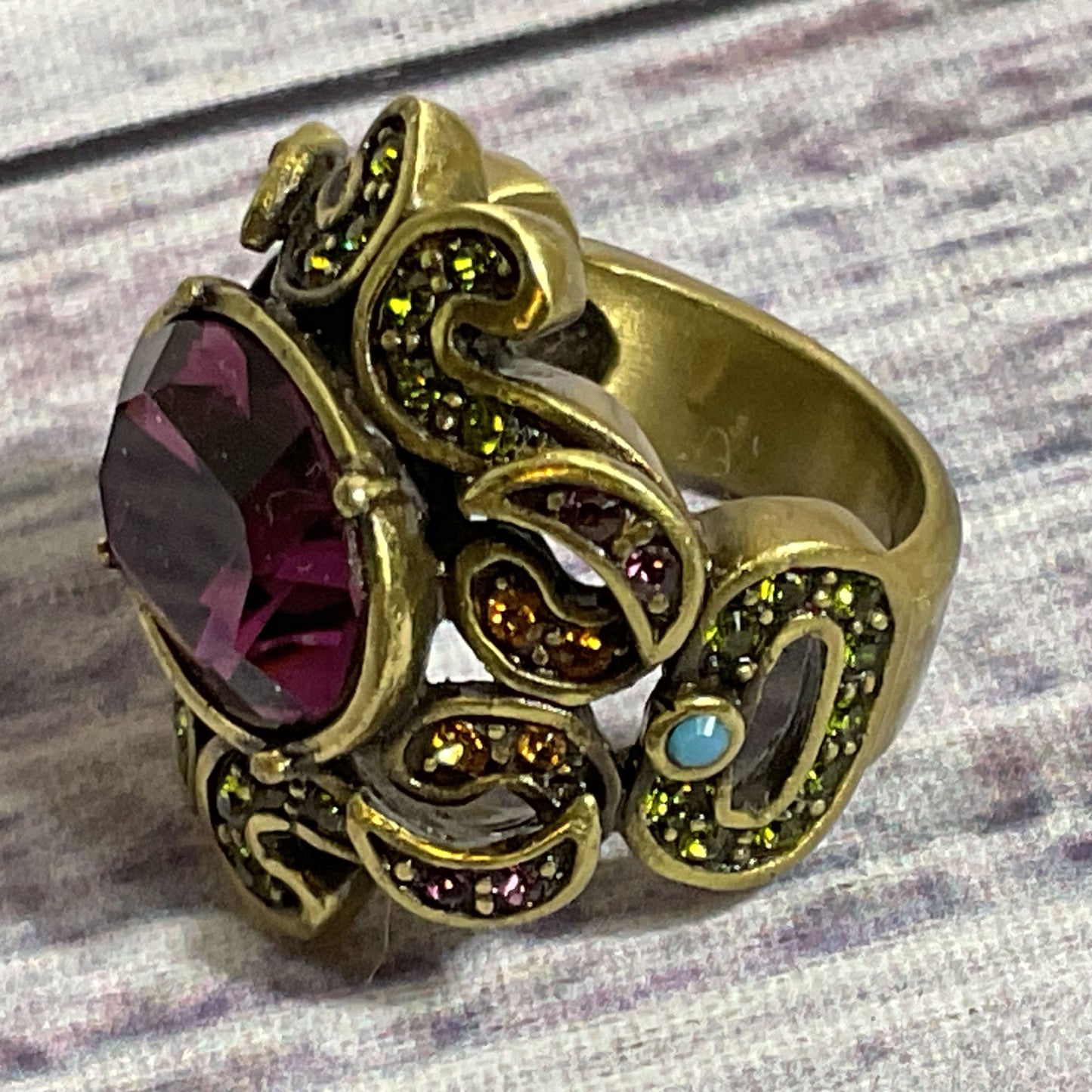 HEIDI DAUS Bronze & Rhinestone SZ 5.25 Ring