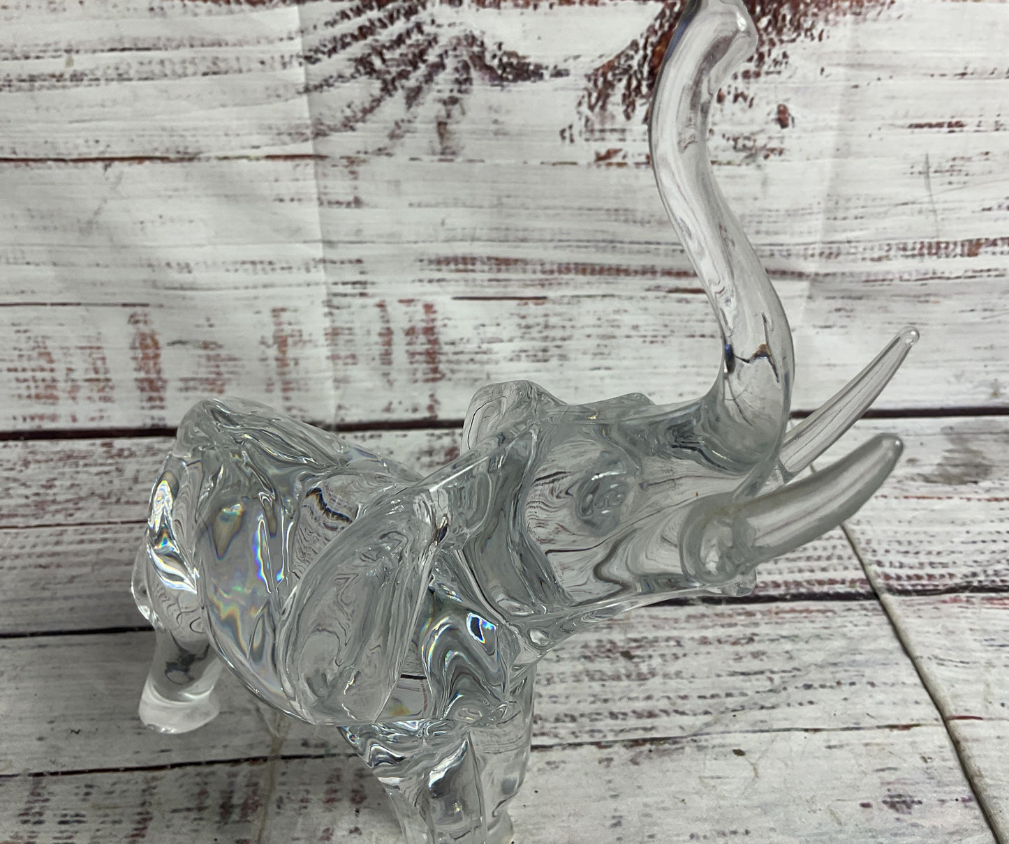 Modern Glass 7.5" Roaring Elephant Clear