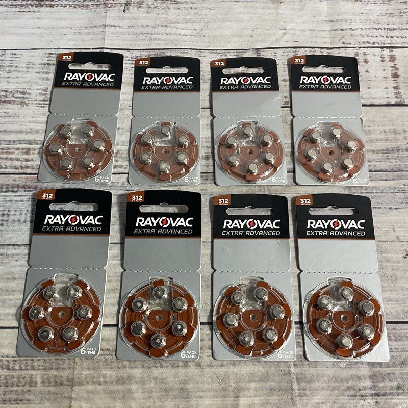 Lot of 32 Rayovac Extra Advanced Hearing Aid Batteries Size 312 Exp. 2024