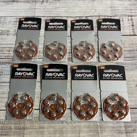 Lot of 32 Rayovac Extra Advanced Hearing Aid Batteries Size 312 Exp. 2024