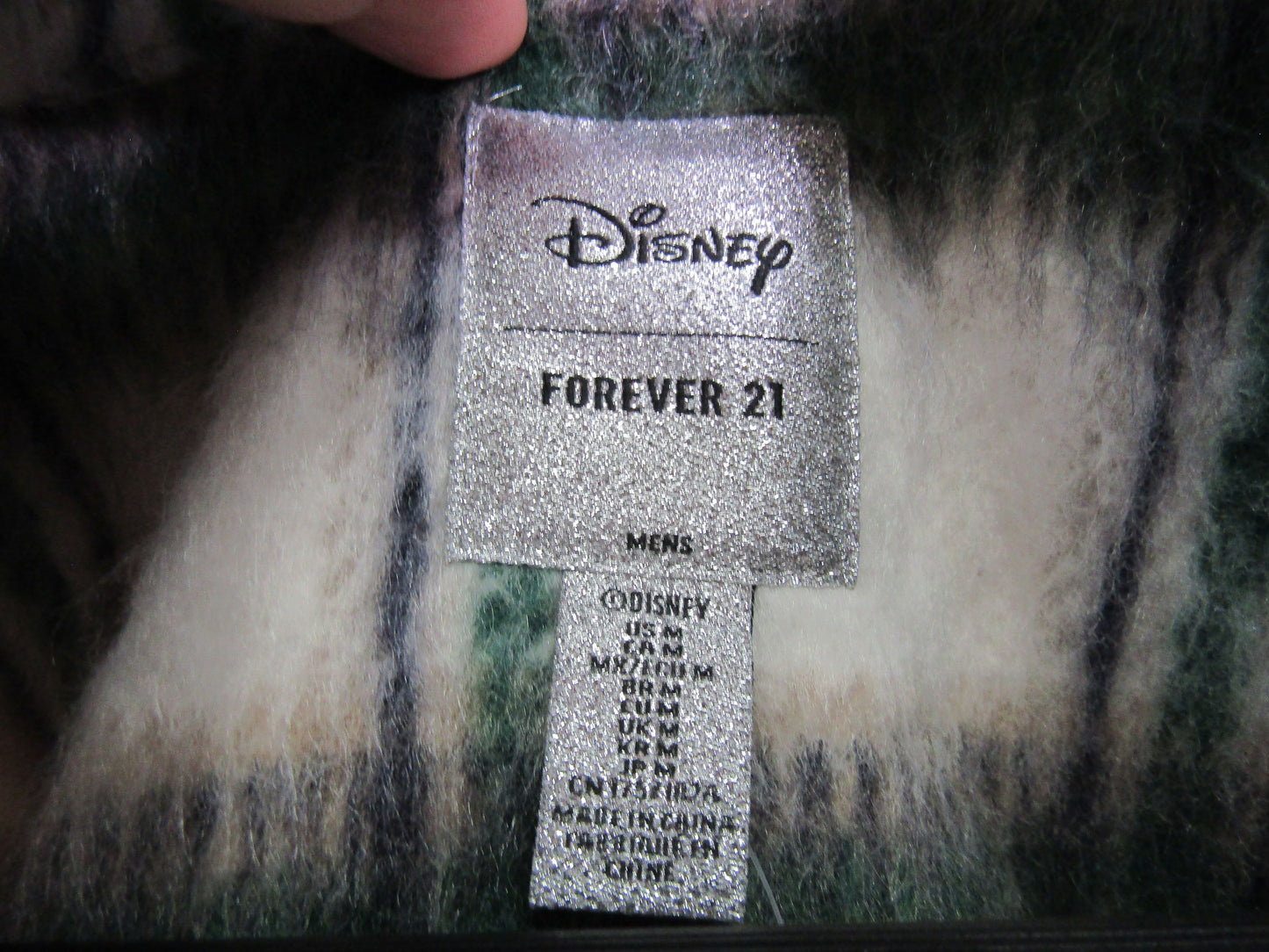 Forever 21 x Disney Donald Duck Embroidered Plaid Shirt Jacket Size M