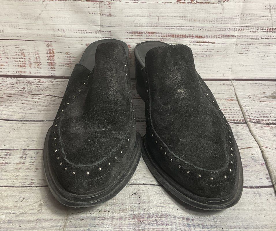 Rag & Bone Suede Studded Accents Mules Black 36.5