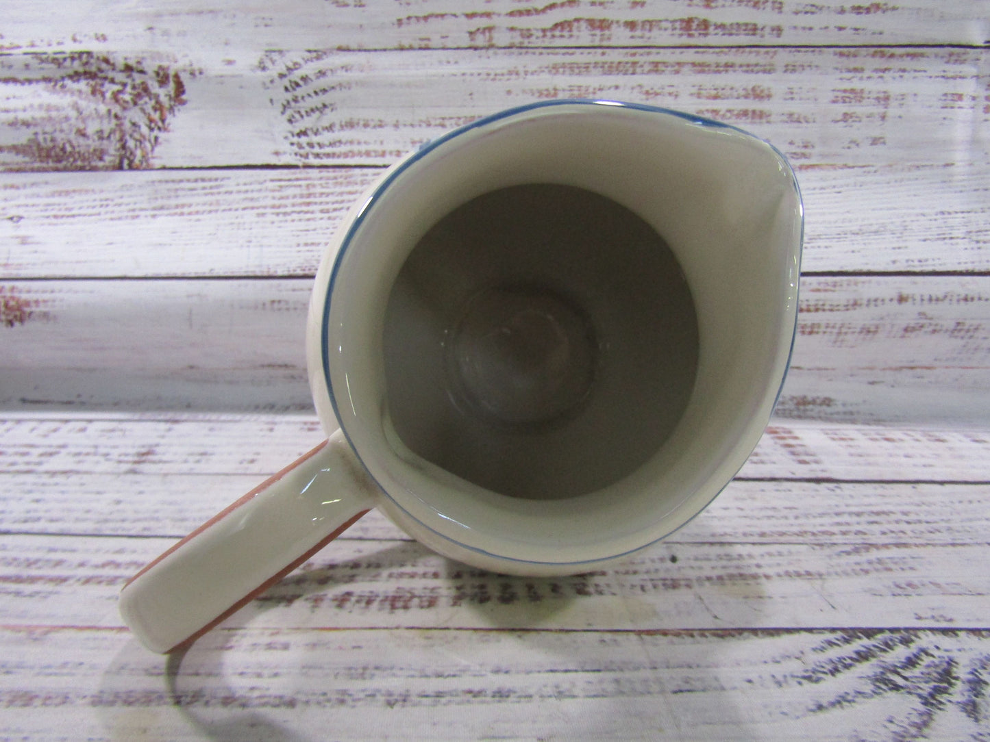Lenox Poppies On Blue Terra Cotta Ceramic 32oz Pitcher