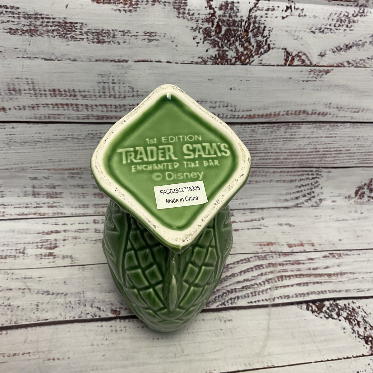Disney Disneyland Trader Sam's Enchanted Tiki Bar 1st Edition Green Piranha Mug