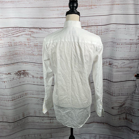 Eton White Twill Cotton Button Down Dress Shirt Dress Shirt - Size 39/15.5