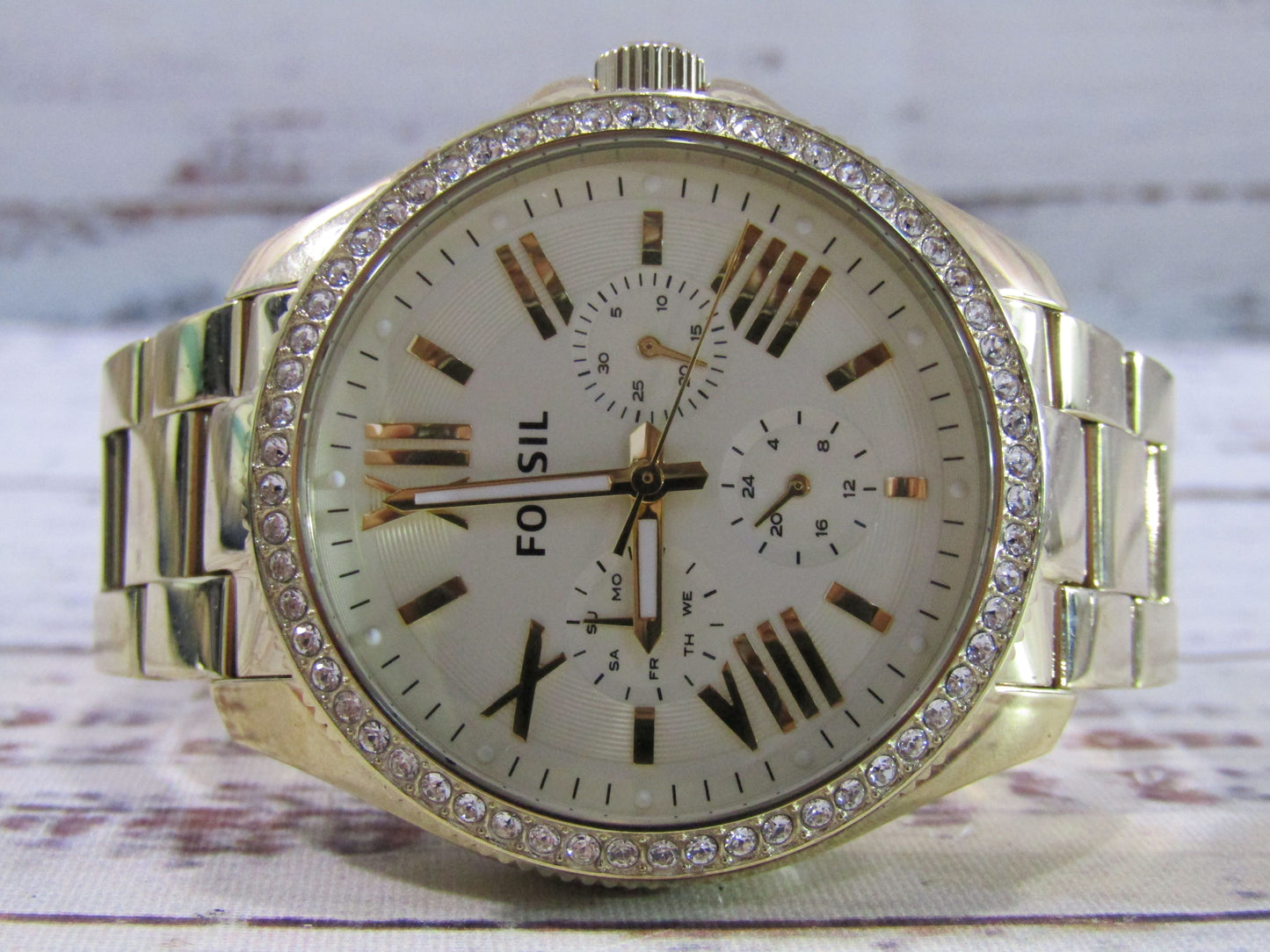 Fossil Cecile Women's Gold Tone Stainless Steel Quartz Chronograph Watch AM4482