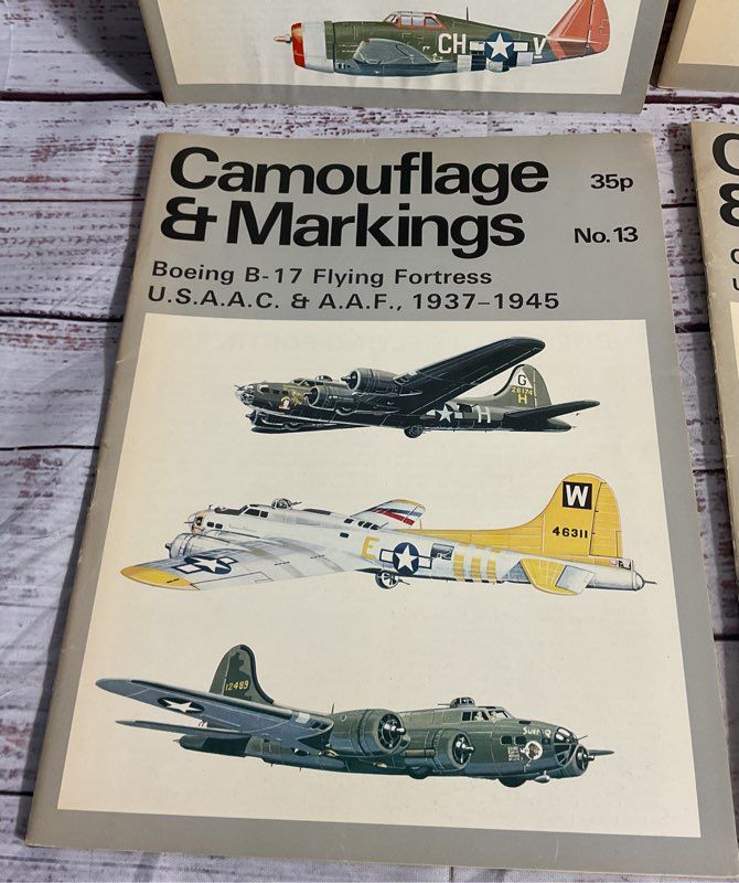 Lot Of 4 Vintage Airplane Camouflage & Markings N0. 13 15 17 18 Army Magazines