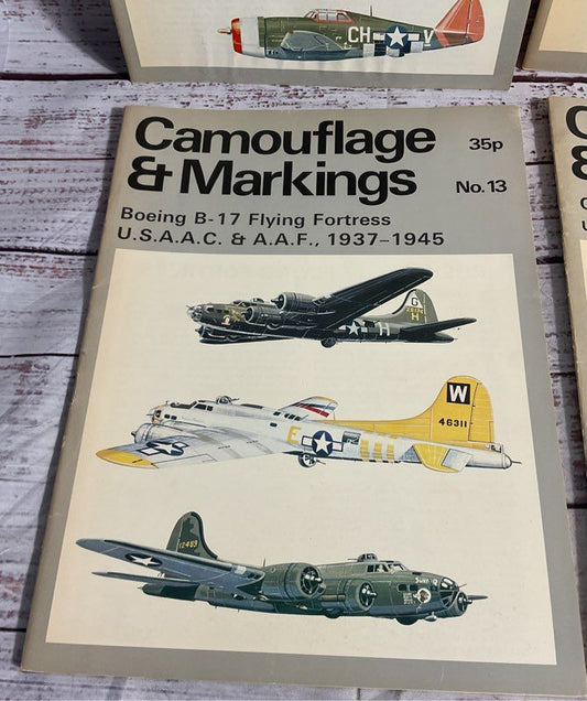 Lot Of 4 Vintage Airplane Camouflage & Markings N0. 13 15 17 18 Army Magazines