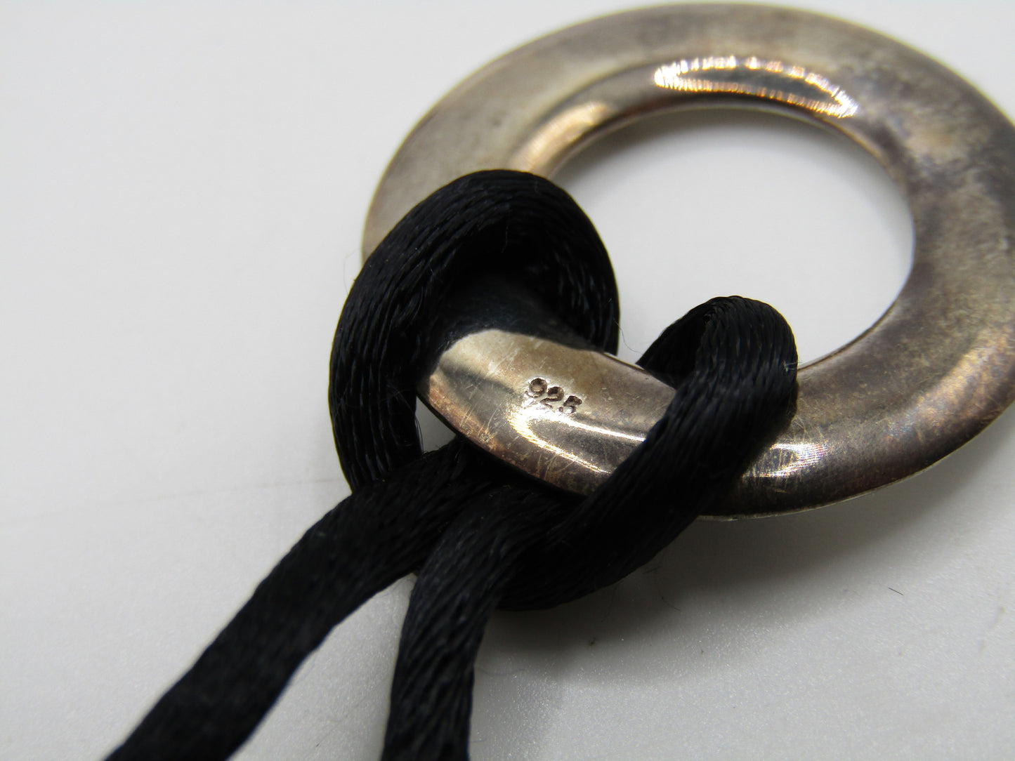 22.5" Sterling Silver Karma Cord Pendant Necklace