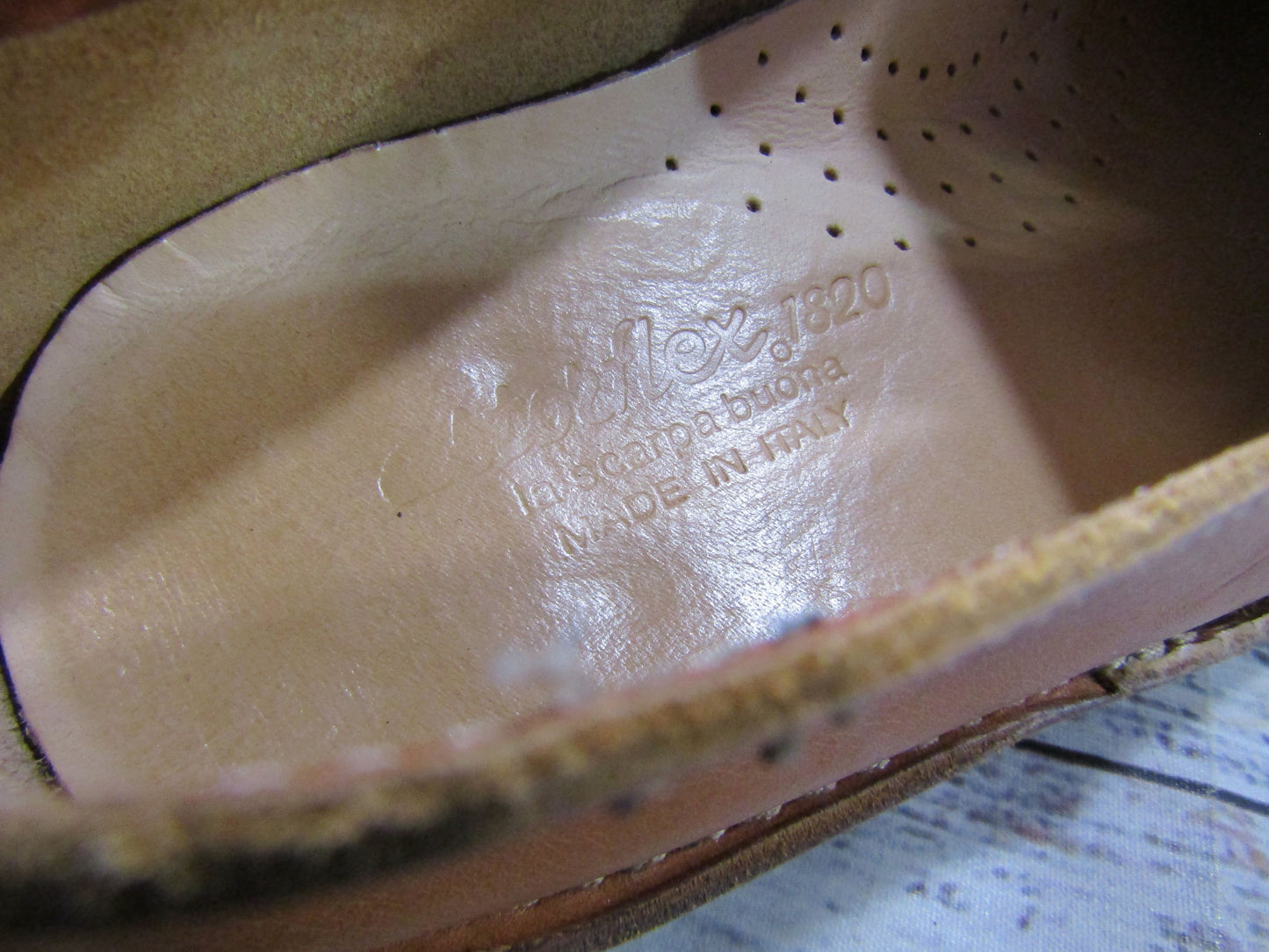 Astroflex Patnoflex Men's Tan Leather Loafers Size 8 H Made in Italy