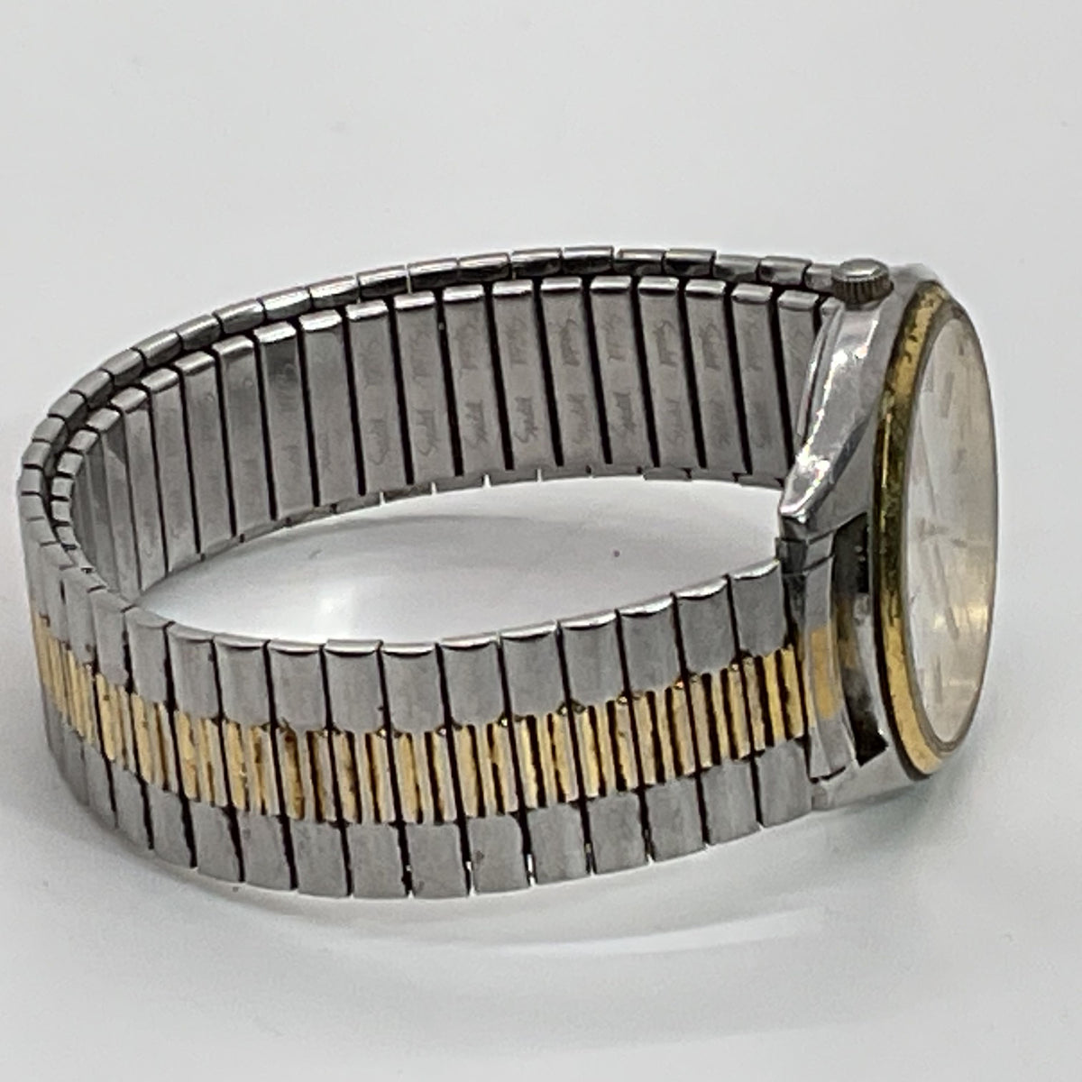 SEIKO TN43-9048 Men's Two Tone 37mm Day Date Round Speidel Band Watch