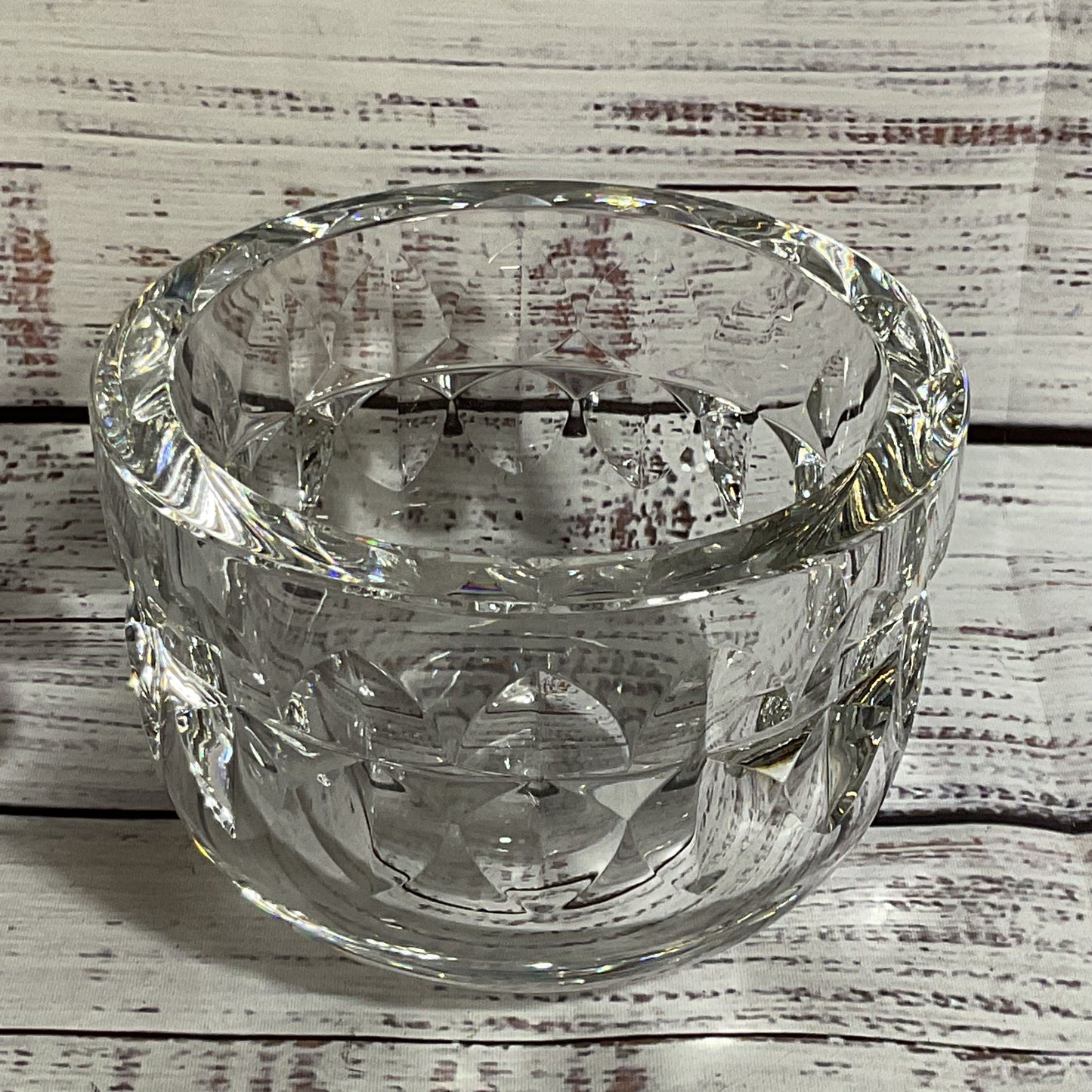 VTG. Signed GORAN WARFF by KOSTA BODA Etched 5" Crystal Bowl