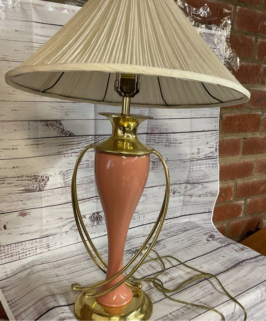 Vintage Chapman 1984 Pink Ceramic Table Lamp 30" Pick up Only