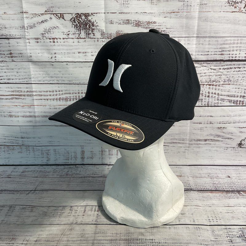 NWT Hurley H20-DRI Black Embroidered Logo Baseball Hat - Size L/XL