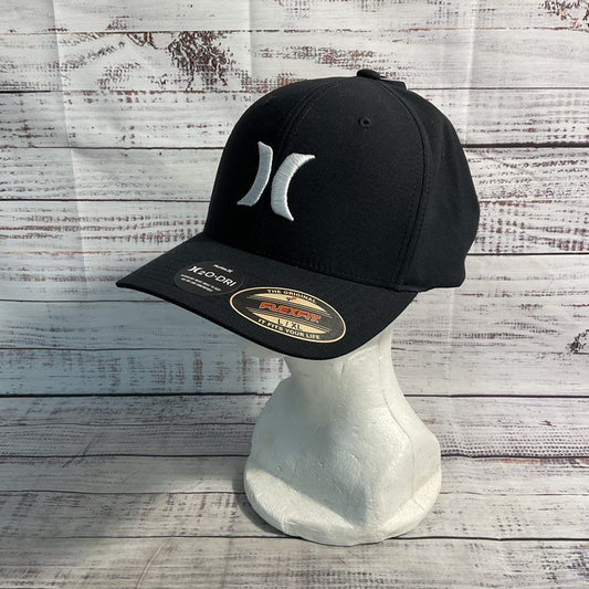 NWT Hurley H20-DRI Black Embroidered Logo Baseball Hat - Size L/XL