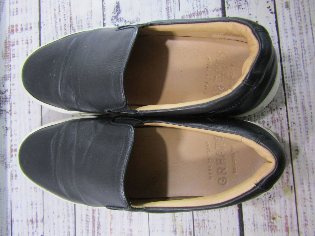 Greats Men's Black Leather Slip-On Shoes Size 11 Made in Italy