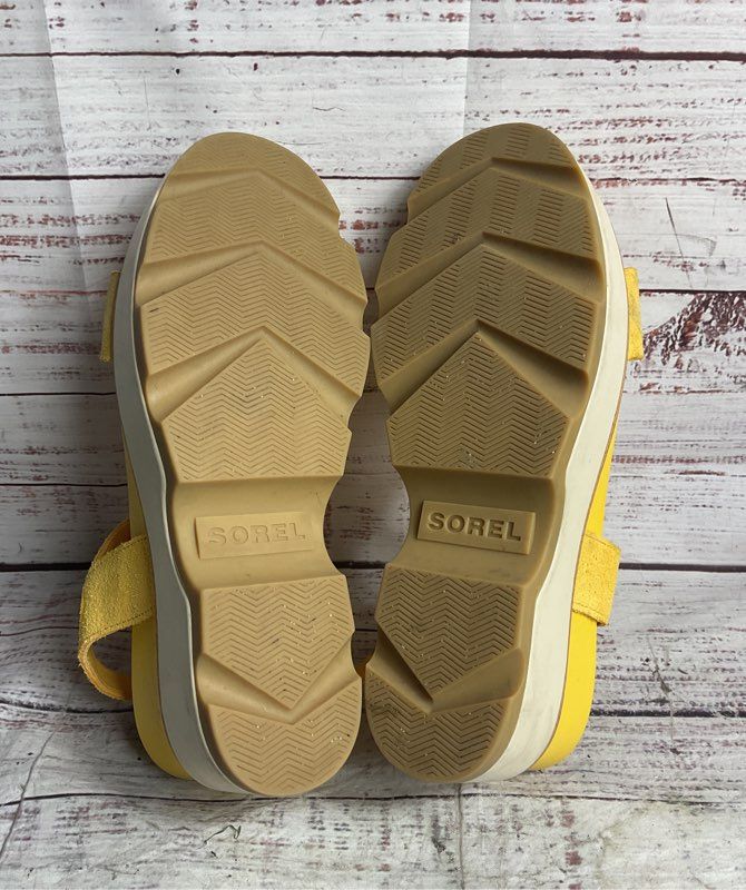 Sorel Joanie IV Y Strap Wedge Sandals Yellow 9
