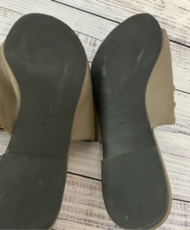 Zac by Zac Posen Taupe Leather Slides Size 9.5