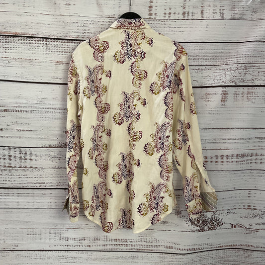 Robert Graham White Paisley Print Button Up Long Sleeve Shirt - Size S