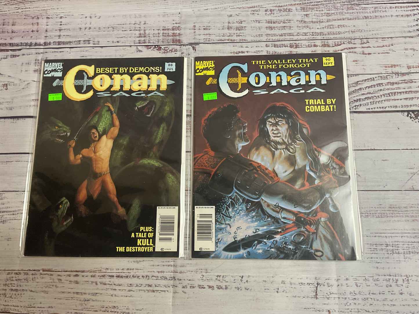 Lot Of 9 Vintage Conan Saga Comic Books Mixed Years